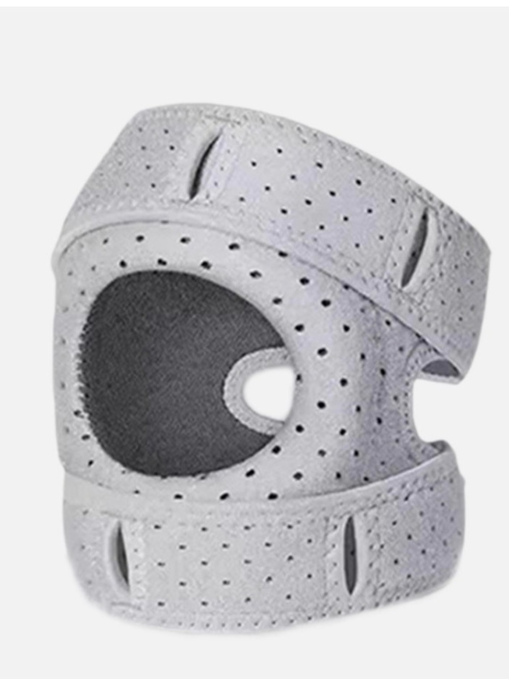 Knee pad, knee brace, Lightweight Perforated Light Gray Breathable Padding